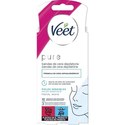Veet Pure Cera Fría Facial Sensible Bandas 16uds Veet Pure Cera Fría Facial Sensible Bandas 16uds