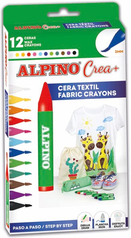 Alpino Ceras para tela  Crea, 12 colores