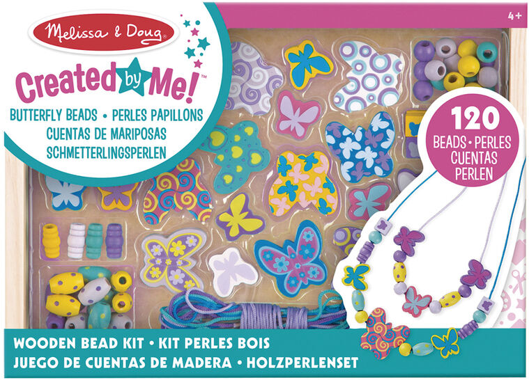 Melissa&Doug Abalorios de madera Mariposas 120 peces