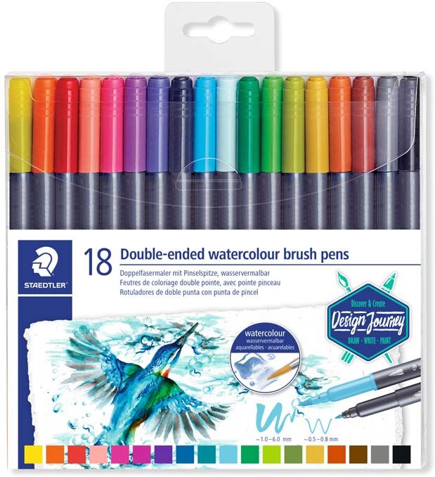 Staedtler Rotuladores de colores doble punta  18u