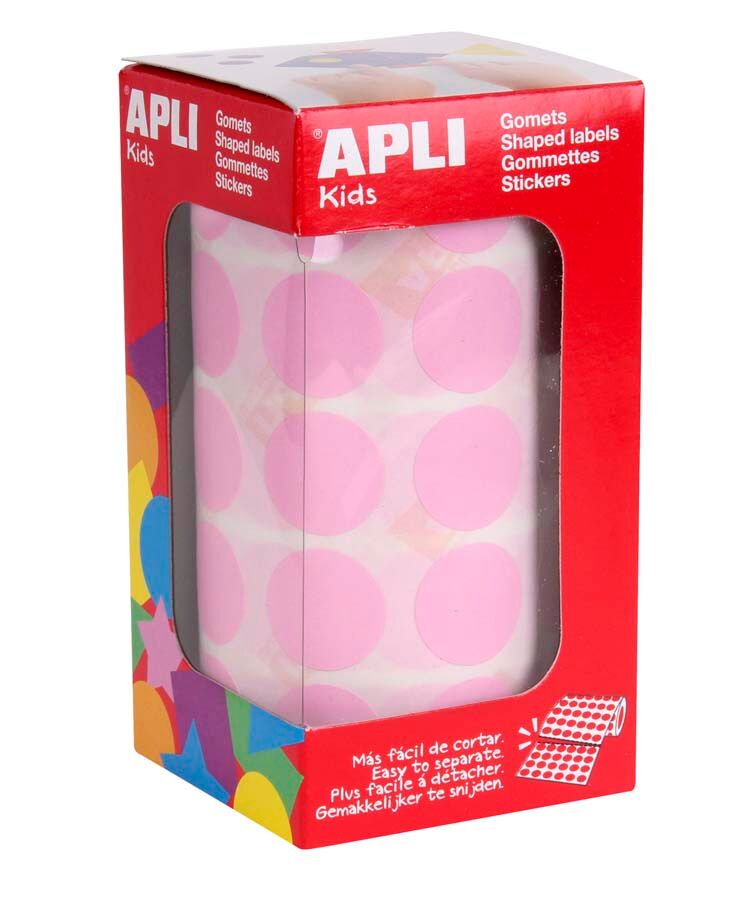 Apli Gomets Círculo grande 20mm rollo rosa