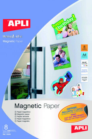 Apli Papel magnético  Inkjet blanco A4 8 hojas