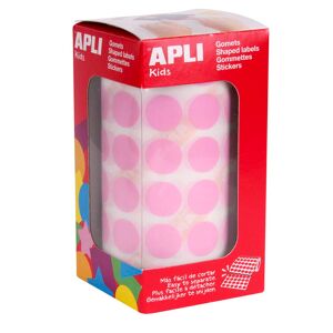 Apli Gomets Círculo medio 15mm rollo rosa