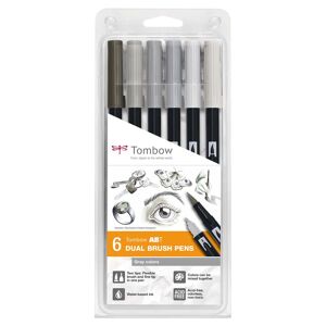 Tombow Rotuladores  Dual Brush grises 6 colores