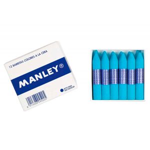 Manley Cera grasa  azul turquesa 12u