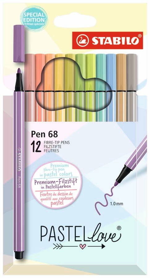 Stabilo Rotuladores  Pen 68 Pastel Love 9+3