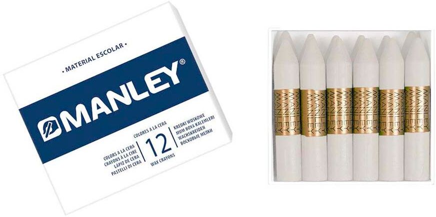 Manley Cera grasa  blanco 12u