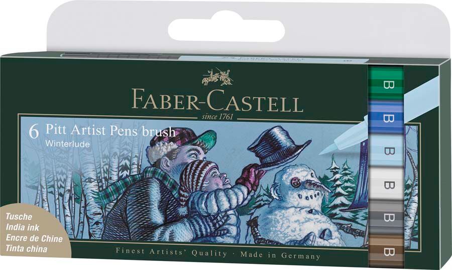 Faber-Castell Pitt Artist Pen brush Winterlude 6 colores