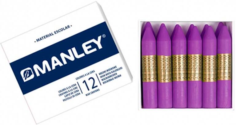 Manley Cera grasa  violeta 12u