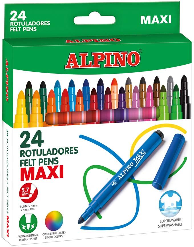 Alpino Rotuladores de colores  Maxi 24u