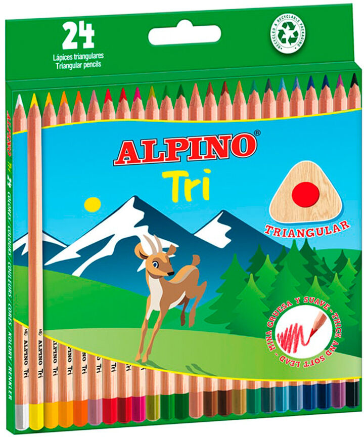 Alpino Lápices de colores  Tri 24 colores