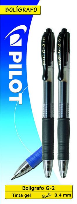 Pilot Bolígrafo  G-2 negro 2u