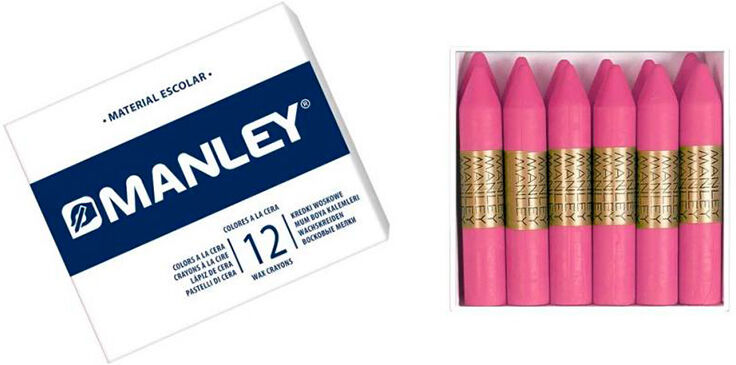 Manley Cera grasa  rosa claro 12u