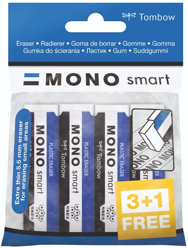 Tombow Goma de borrar  Mono Smart 3+1