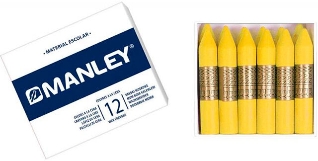 Manley Cera grasa  amarillo 12u