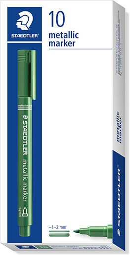 Staedtler Rotulador permanente  metalizado verde 10u