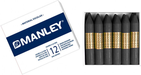 Manley Cera grasa  negro 12u