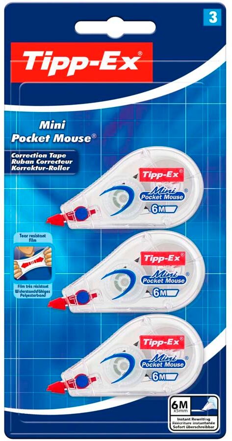 Bic Cinta correctora Tipp-Ex Mini Pocket Mouse 2+1u