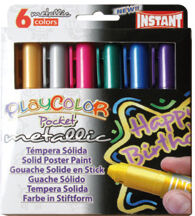 Playcolor Tempera  Pocket Metallic 6 colores