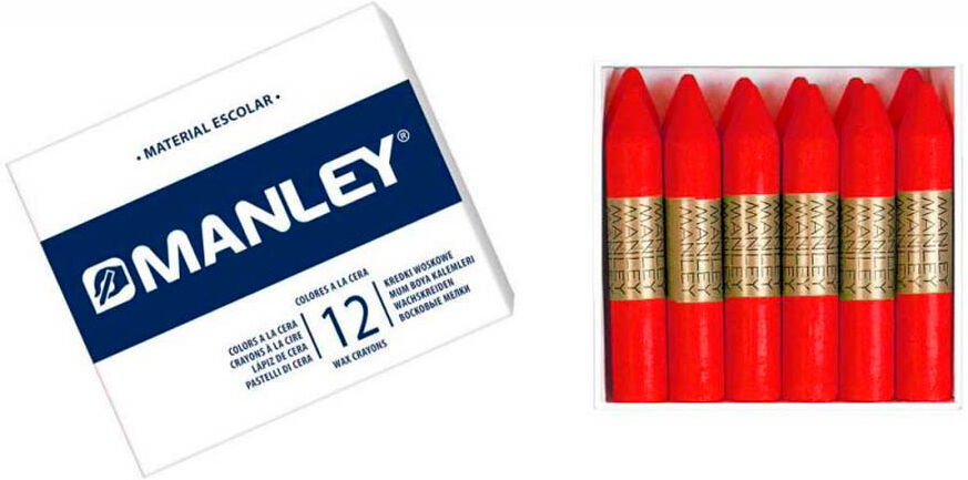 Manley Cera grasa  rojo 12u