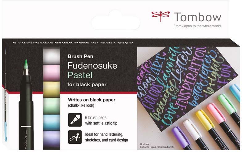 Tombow Rotuladores  Fudenosuke pastel 6 colores