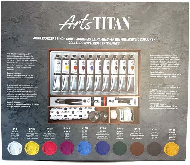 Titan Arts Caja madera Acrílico Titan 60ml