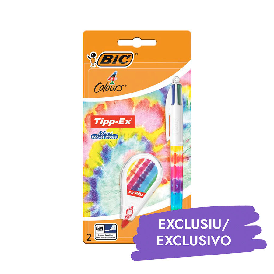 Bic Bolígrafo  4 Colours Tie Dye + Tipp-ex