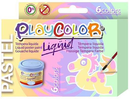 Playcolor Tempera líquida  Pastel 6c.