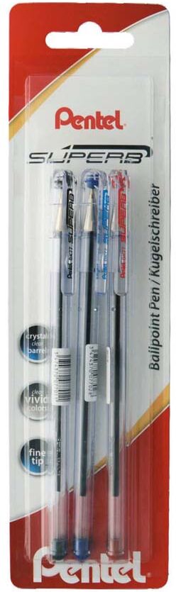 Pentel Bolígrafos  Superball 3U.NG/AZ/RO