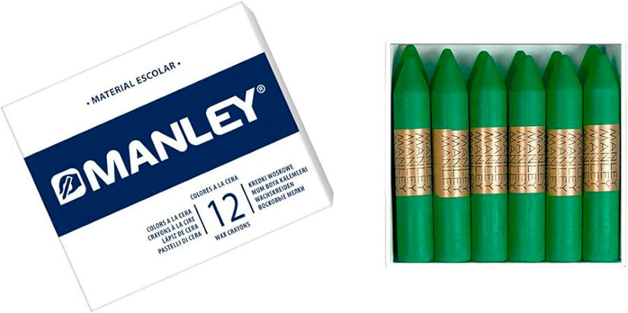 Manley Cera grasa  verde oscuro 12u