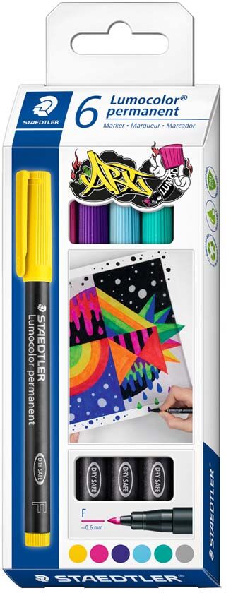 Staedtler Rotuladores Permanentes  Lumocolor Art Punta F 6 colores