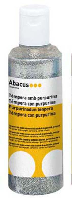 Abacus Témpera  Glitter 250ml plata