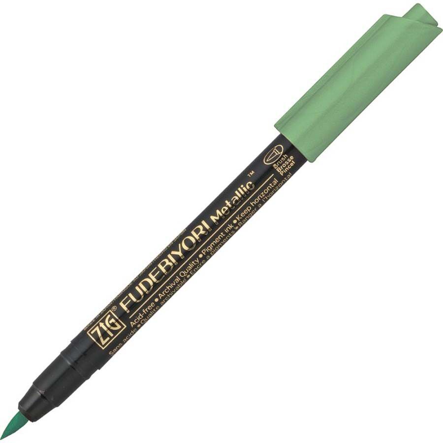 Kuretake Rotulador Zig Fudebiyori Metal verde