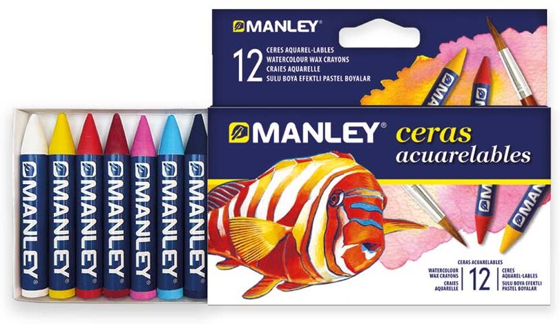 Manley Cera grasas grasas Acuarela  12 colores