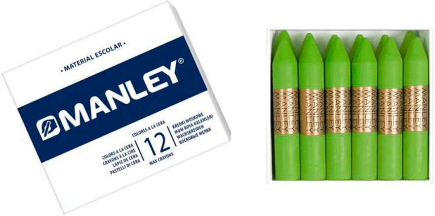 Manley Cera grasa  verde claro 12u