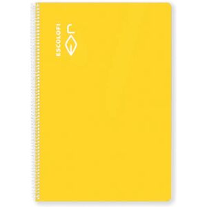 Escolofi Libreta espiral  A5 50 hojas 4x4 amarillo