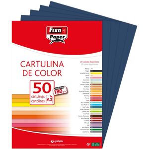 Fixo Cartulina A3 180g azul marino 50u