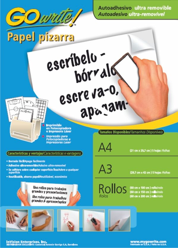 Velleda Papel Pizarra adhesivo  Gowrite! A4 5 hojas