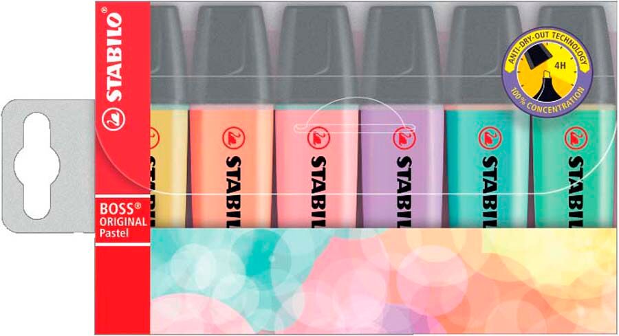 Stabilo Marcador fluor. Boss pastel 6 colores