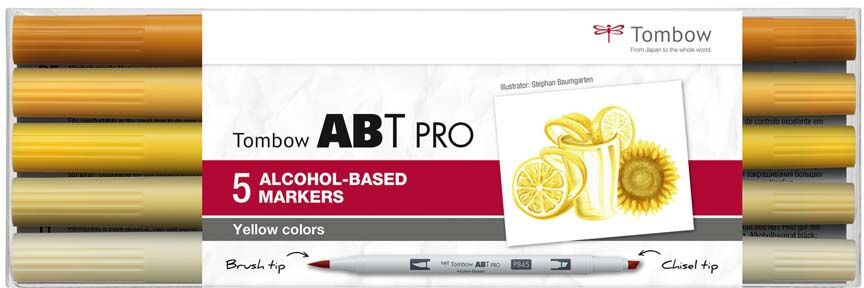 Tombow Rotulador  Abt Pro Dual Brush amarillos 5 colores