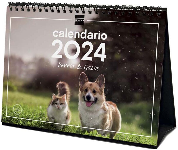 Finocam Calendario sobremesa  2024 Perros Y Gatos cas