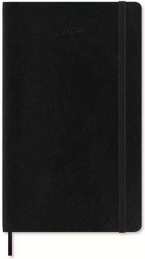 Moleskine Agenda  12 meses sem/vista 2024 tapa blanda horizontal large negro