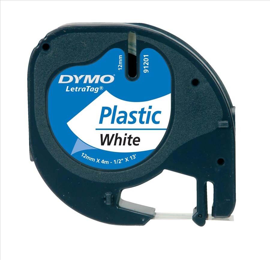 Dymo Cinta para rotular -Tag blanco plastico