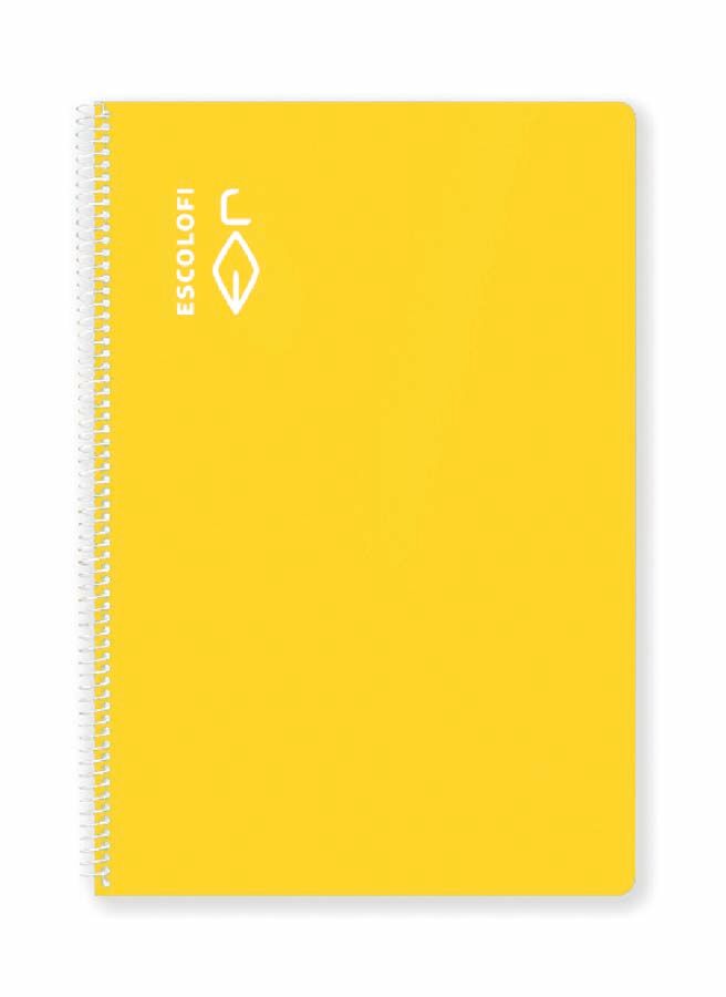 Escolofi Libreta espiral  Folio 100 hojas milimetrado 2x2x16 amarillo