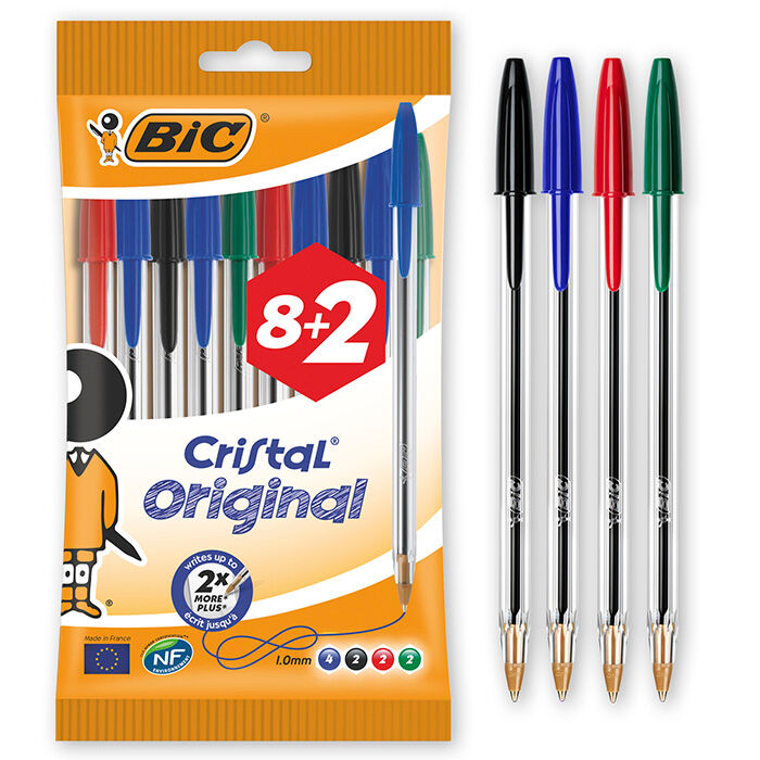 Bic Bolígrafos  Cristal 4 colores 8+2u