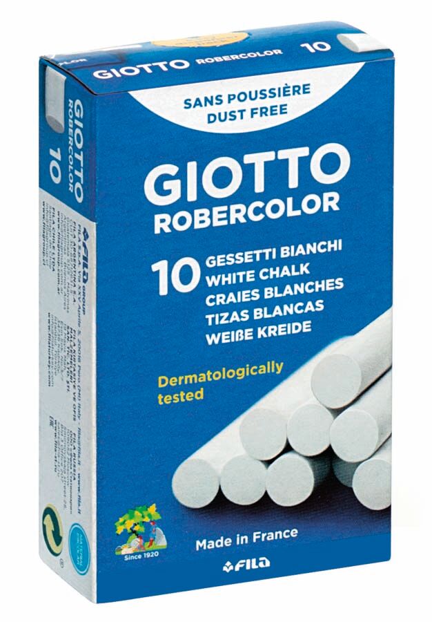 Giotto Tiza antipolvo  Robercolor blanco 10u