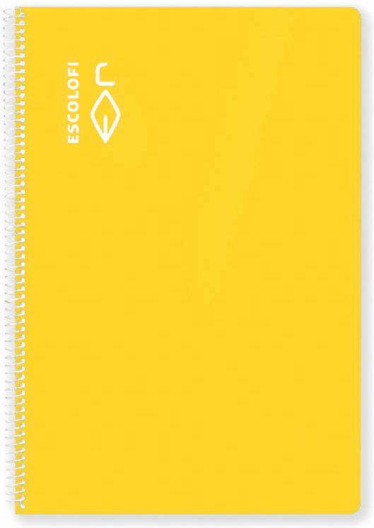 Escolofi Libreta espiral  Foli 50 hojas pautado 3mm amarillo