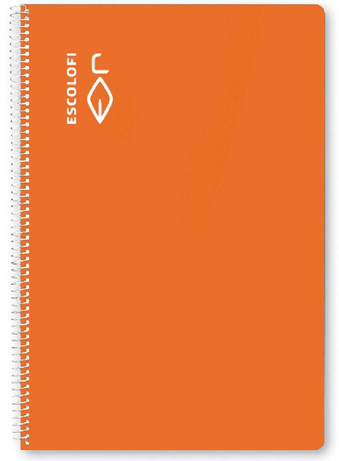 Escolofi Libreta espiral  Folio 50 hojas liso naranja