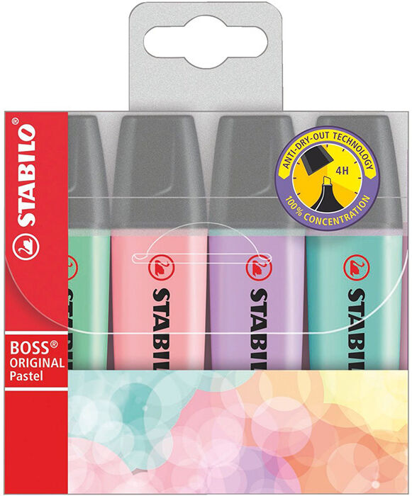 Stabilo Marcador flúor  Boss pastel 4 colores