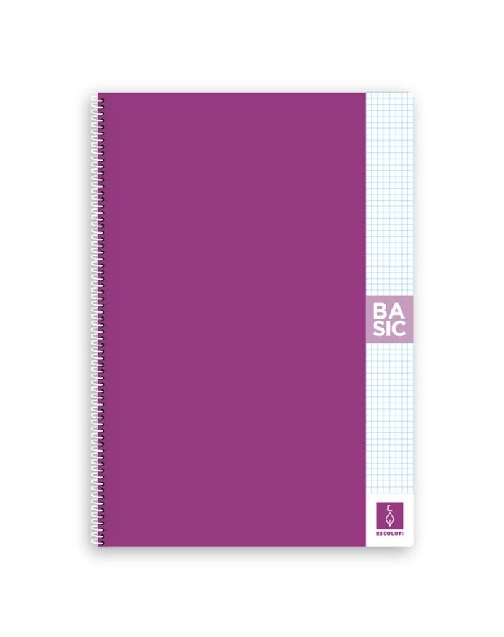 Escolofi Libreta espiral  Basic A4 80 hojas 4x4 violeta